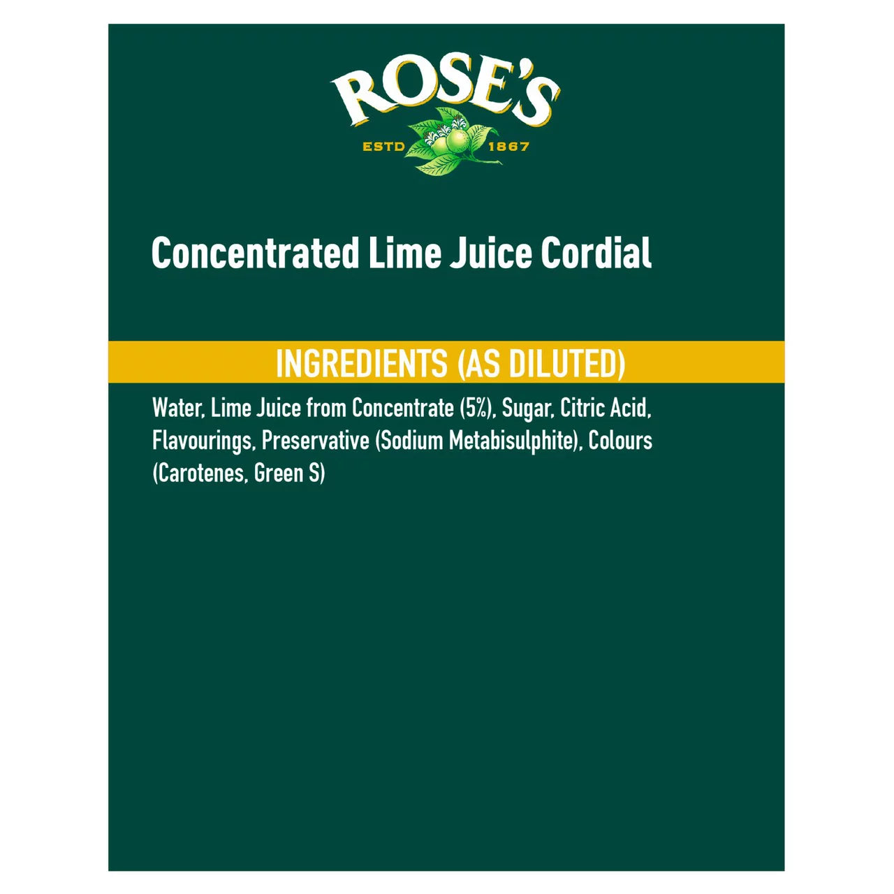 Rose's Lime Juice Cordial The Original 1L