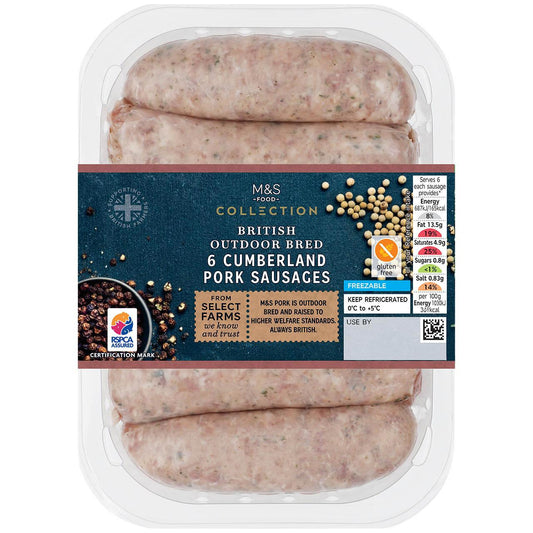 6 Cumberland Sausages 400g
