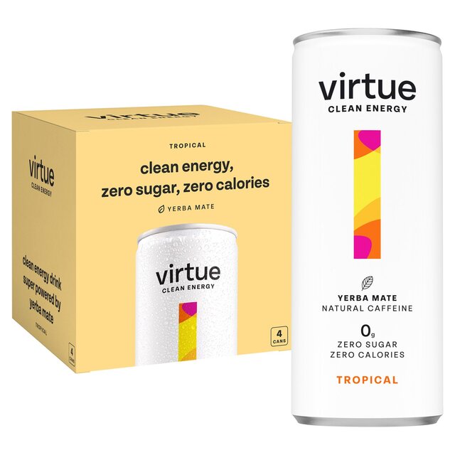 Virtue Yerba Mate Tropical Clean Energy 4 x 250ml