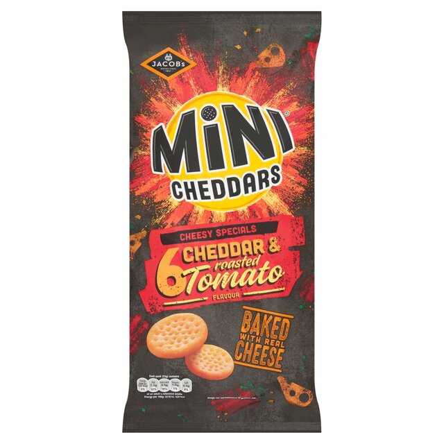 Jacob's Mini Cheddars Roasted Tomato Multipack Baked Snacks 6 x 23g