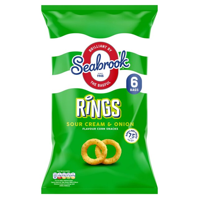 Seabrook Loaded Rings Sour Cream & Onion 6 per pack