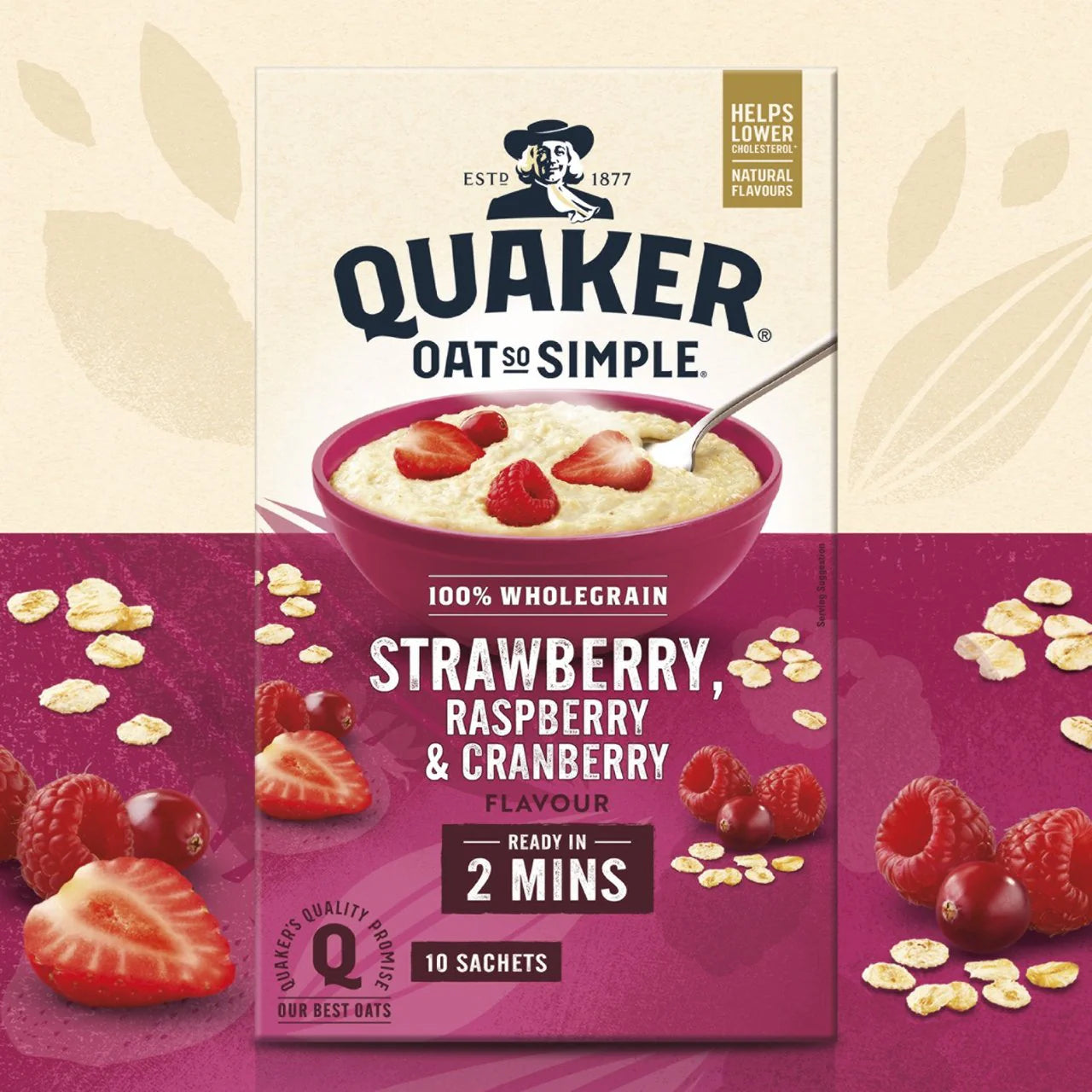 Quaker Oat So Simple Strawberry, Raspberry & Cranberry 33g x 10