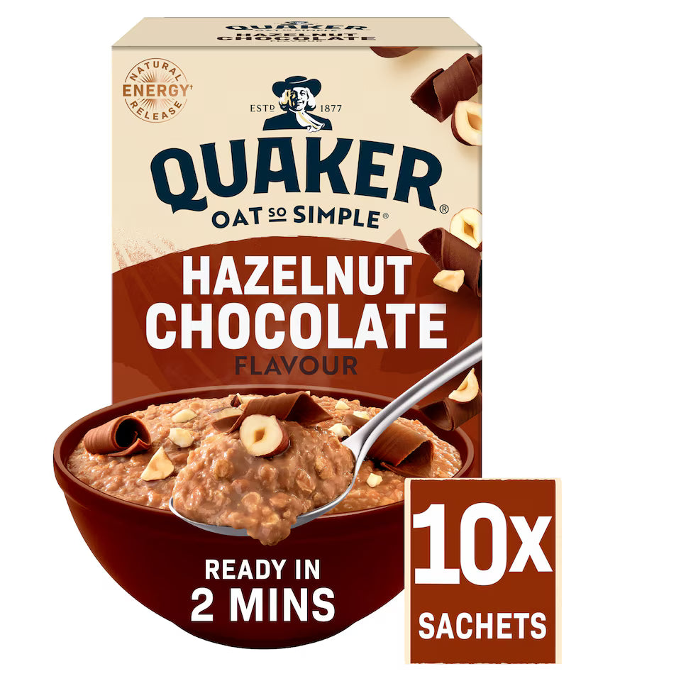 Quaker Oat So Simple Hazelnut Chocolate porridge 10 Pack 365g