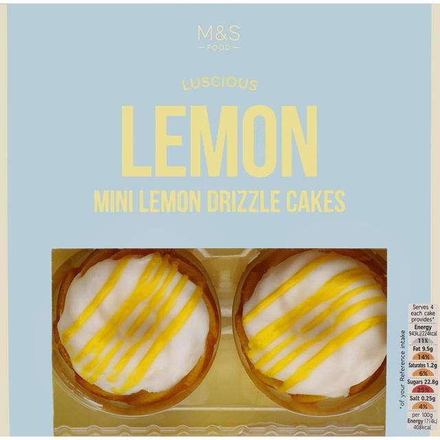 M&S Mini Lemon Drizzle Cakes 4 per pack