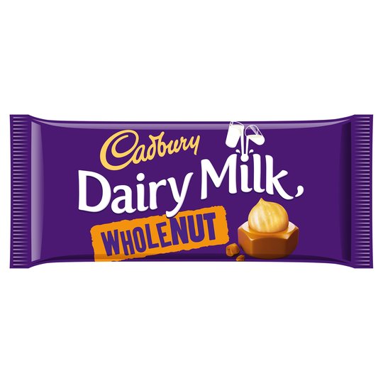 Cadbury Dairy Milk Whole Nut Chocolate Bar 120g