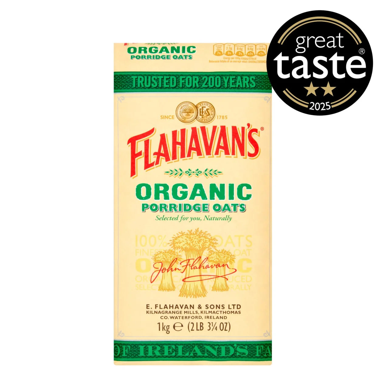 Flahavan's Organic Porridge Oats 1kg