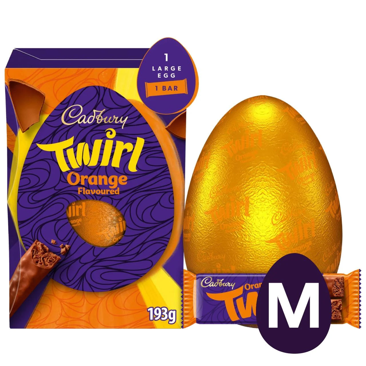 Cadbury Chocolate Twirl Orange Easter Egg 193g