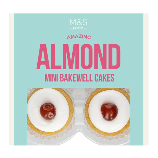 M&S Cherry Bakewell Cakes 4 per pack