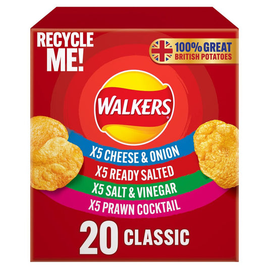 Walkers Classic Variety Multipack Crisps 20 X 25g