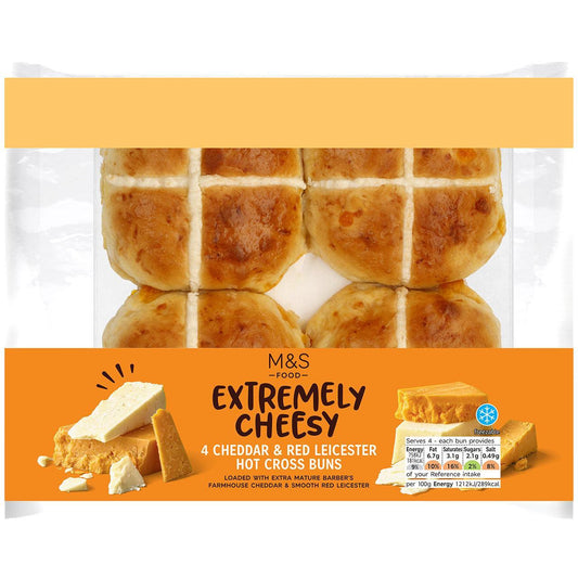 M&S Cheesy Hot Cross Buns 4pk