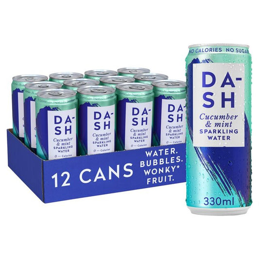 DASH Cucumber & Mint Infused Sparkling Water 12 x 330ml