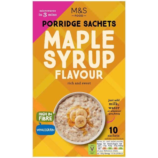 M&S Maple Syrup Flavour Porridge Sachets 10x36g