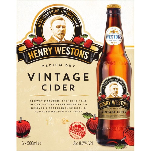 Henry Westons Vintage Oak Aged Medium Dry Cider 500ml