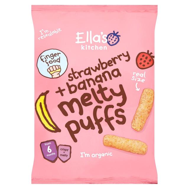 Ella's Kitchen Organic Strawberry + Banana Melty Puffs Pack 6+ Months 20g