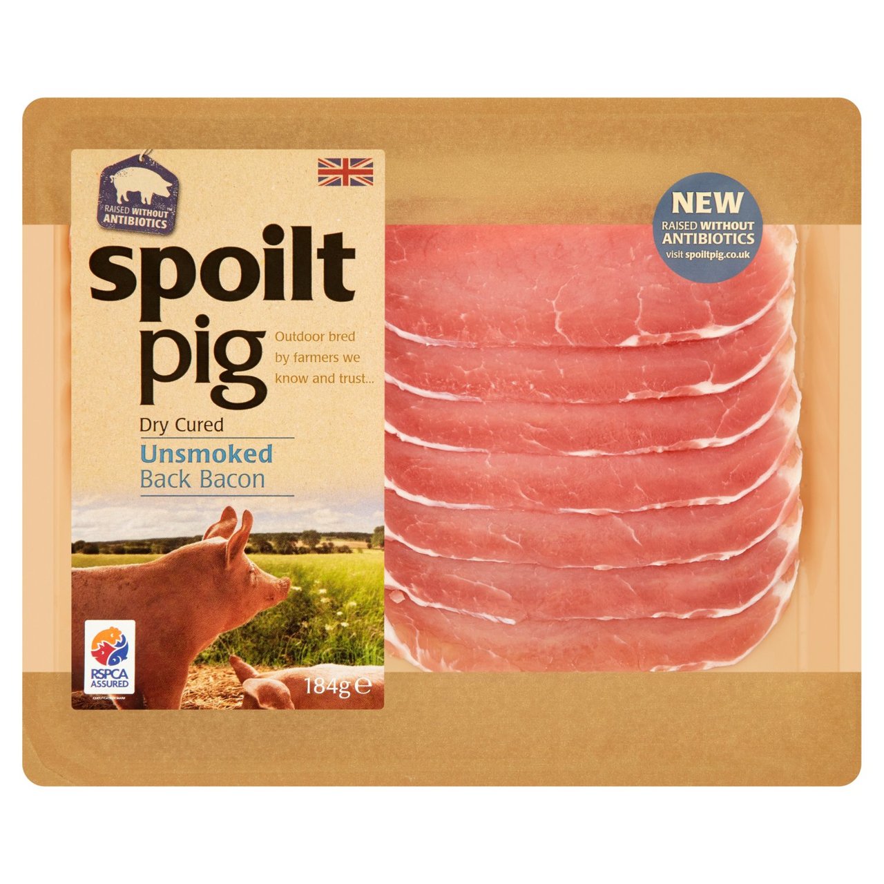 Spoiltpig Dry Cured Unsmoked Back Bacon 184g