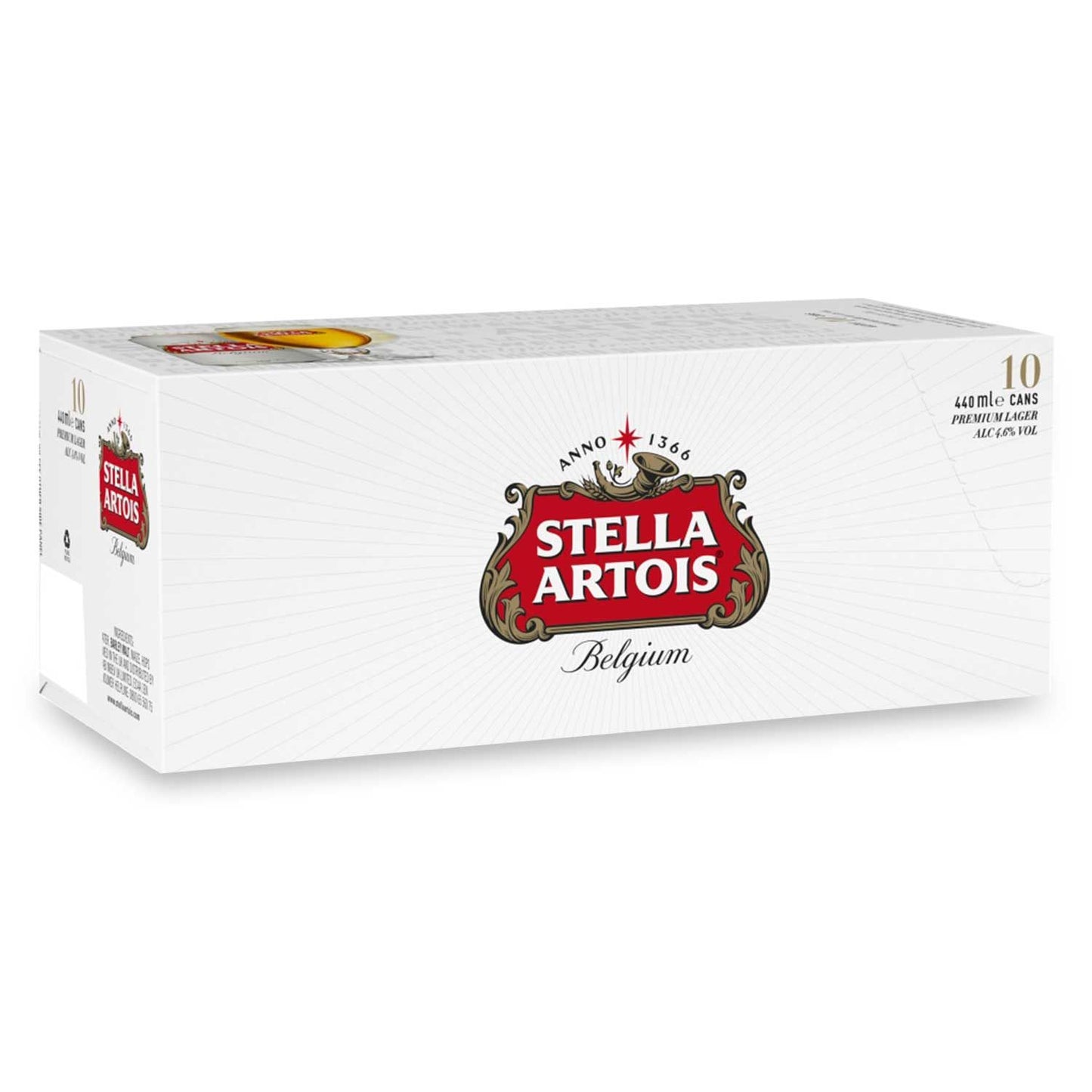 Stella Artois Belgium Premium Lager Beer Cans 10x440ml