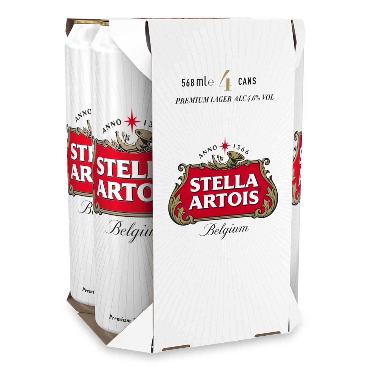 Stella Artois Belgium Premium Lager Beer Cans 4x568ml