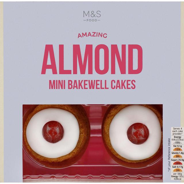 M&S 4 Mini Almond Bakewell Cakes 4 per pack