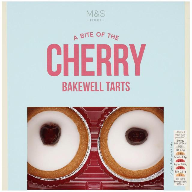 M&S Cherry Bakewell Cakes 4 per pack