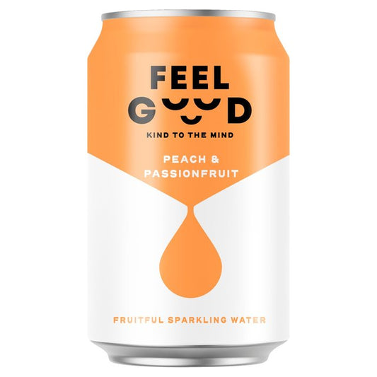 Feel Good Peach and Passionfruit sparkling fruitful water 330ml