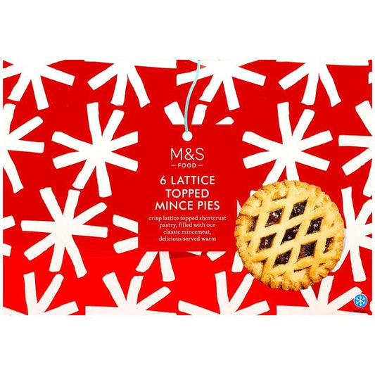 M&S 6 Lattice Topped Mince Pies 330g