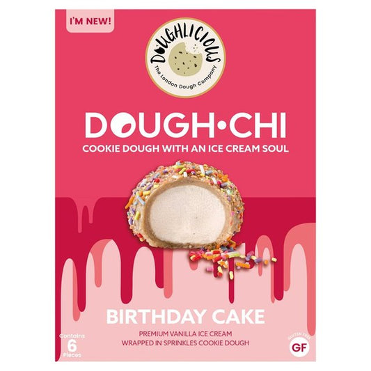 Doughlicious Birthday Cake Dough Chi Ice Cream 6 x 34g