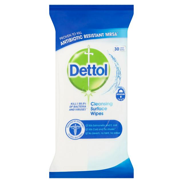 Dettol Anti-Bacterial Cleansing Surface Wipes 30 Large Wipes