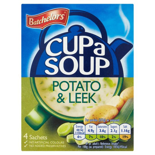 Batchelors Cup a Soup Potato & Leek 4 Pack 107g