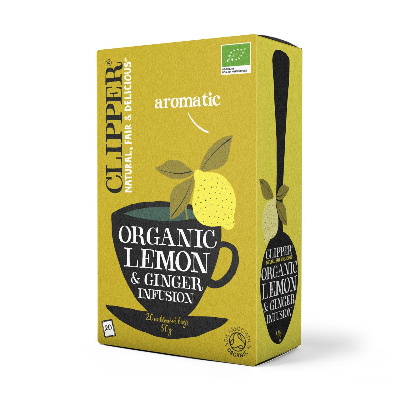 Clipper 25 Organic Lemon & Ginger Infusion Enveloped Bags 62.5g