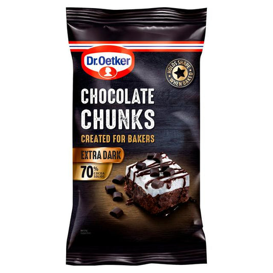 Dr. Oetker Extra Dark Chocolate Chunks 100g