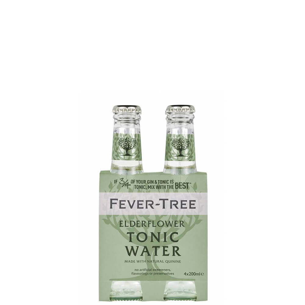 Fever-Tree Refreshingly Elderflower 4 x 200ml (4 single glass bottles)