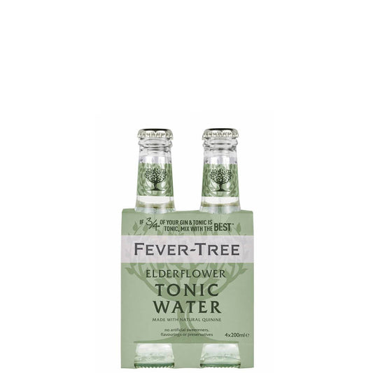 Fever-Tree Refreshingly Elderflower 4 x 200ml (4 single glass bottles)