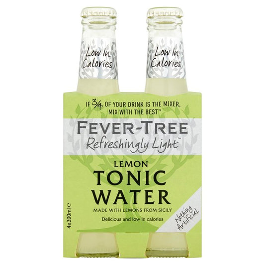 Fever-Tree Refreshingly Light Lemon Tonic Water 4 x 200ml