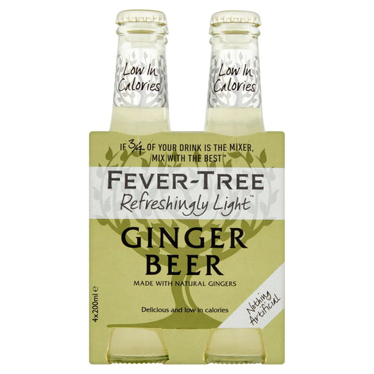 Fever-Tree Refreshingly Light Non-Alcoholic Ginger Beer 4 x 200ml