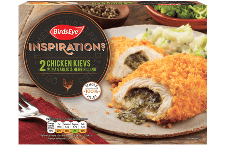 Birds Eye 2 Inspirations Chicken Kievs with a Garlic & Herb Filling 300g