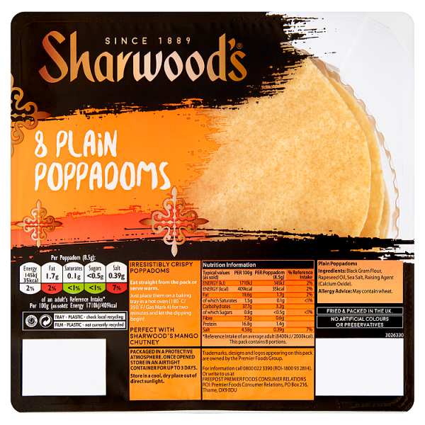 Sharwood's 8 Puppodums Plain – The English Grocer