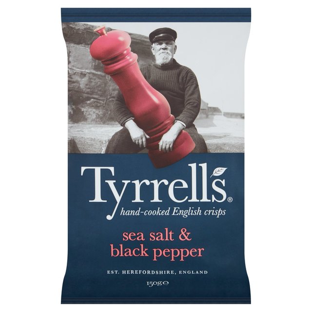 Tyrrells Sea Salt & Cracked Black Pepper 150G