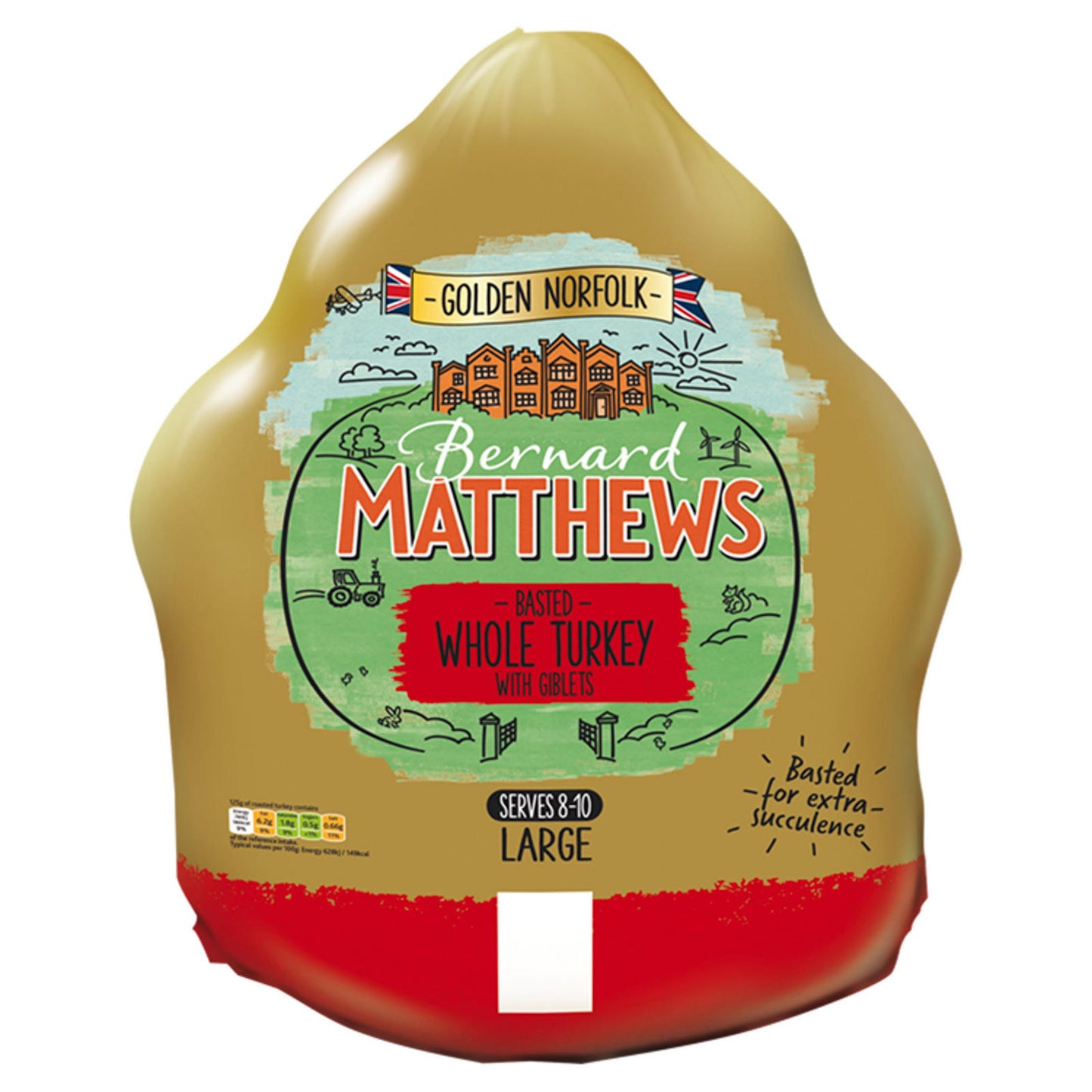 Bernard Matthews Thanksgiving & Christmas Extra Large Turkey 7.2kg to 9.2kg (Serves 11-14)