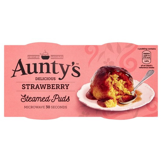 Aunty's Strawberry Puddings 2X95g